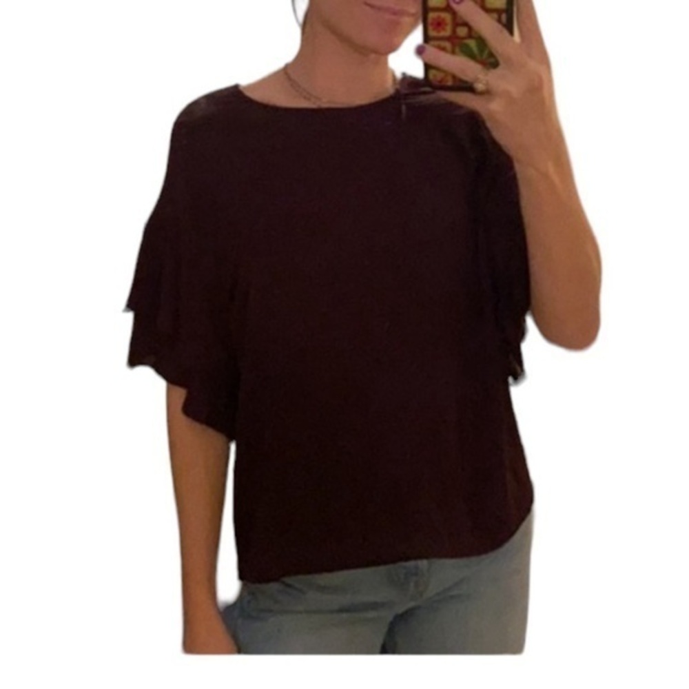 Anthropologie Ruffle sleeve blouse